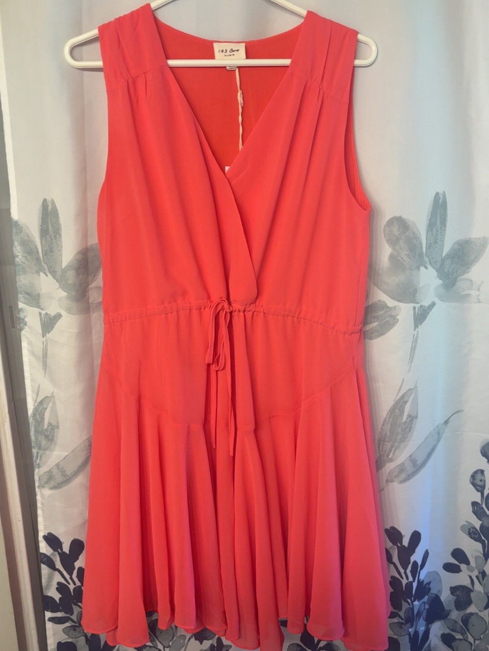 1.4.3. Story by Line Up Coral Sleeveless Wrap-Front Midi Dress